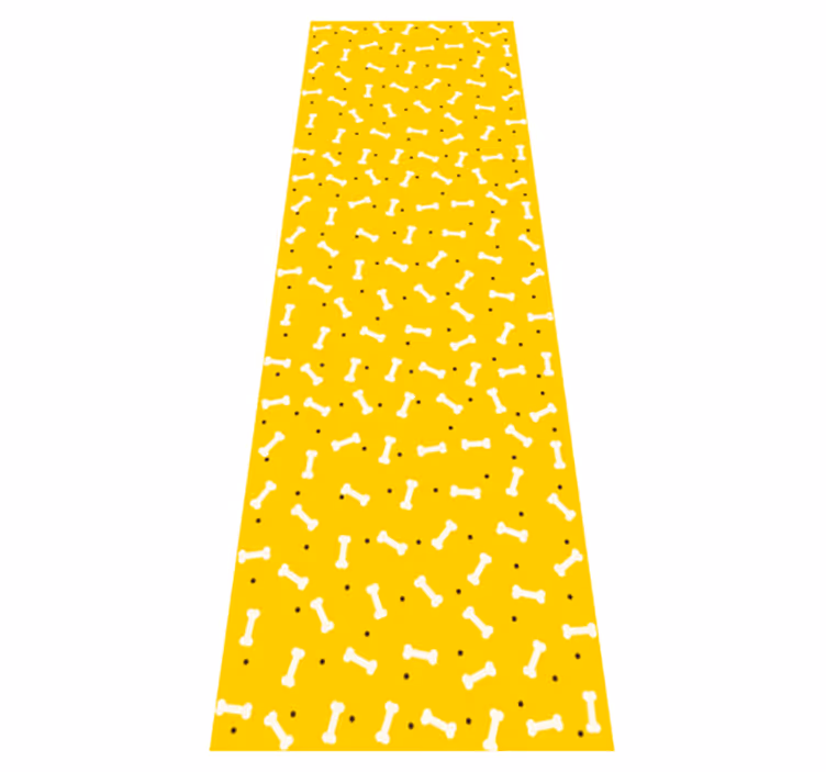 Tappeto vinile camera da letto osso per cane giallo - TenStickers