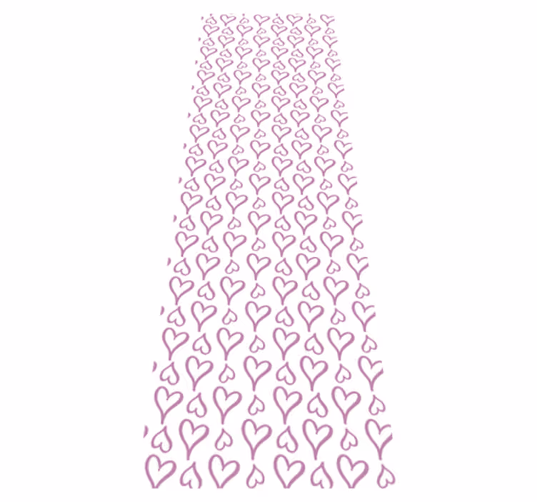 Tappeto vinile camera da letto icone cuori rosa illustrati - TenStickers