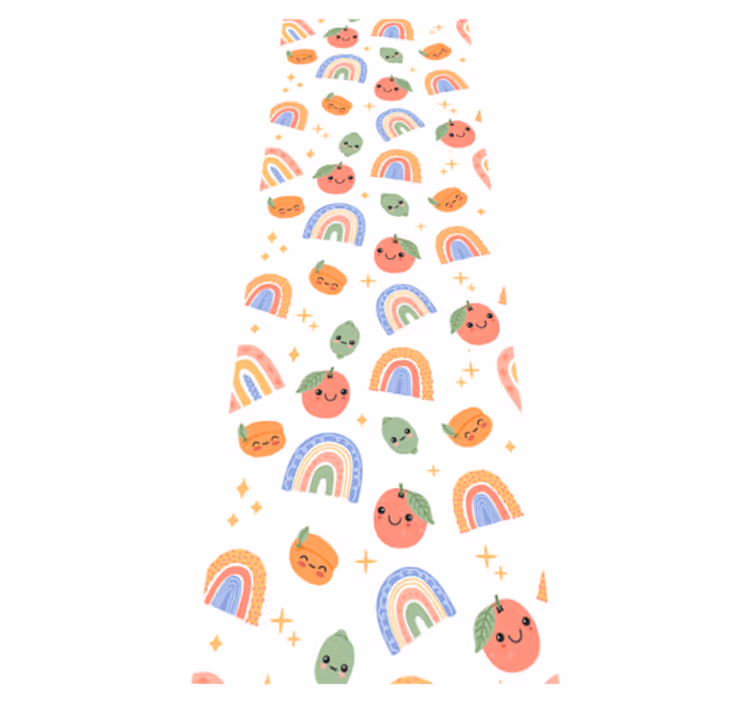 Tappeto vinile camera da letto frutta con faccia carina - TenStickers