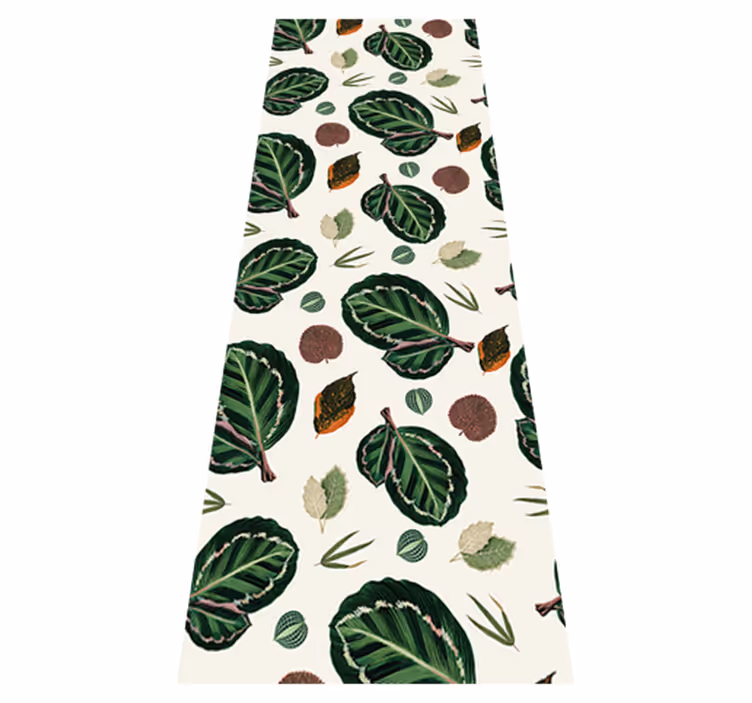 Tappeto vinile camera da letto foglie maranta verde rosso - TenStickers