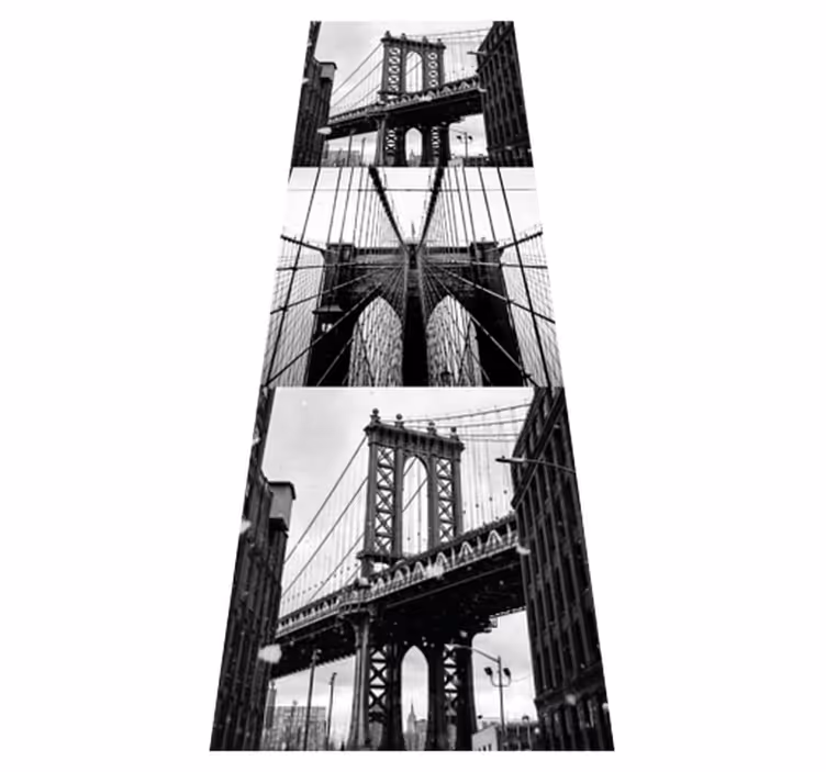 Tappeto vinile camera da letto collage ponte brooklyn - TenStickers