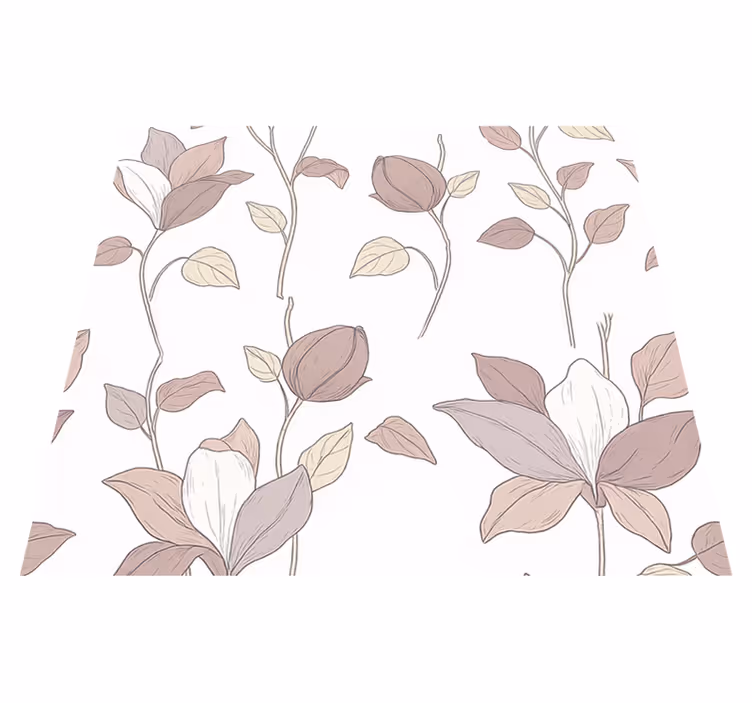 Tappeto vinile camera da letto fiori rosa - TenStickers