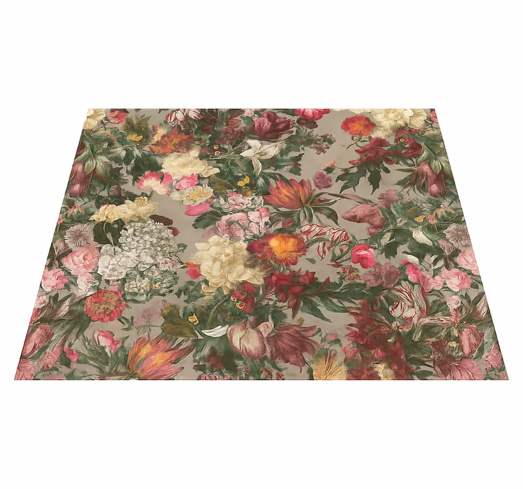 Tappeto vinile camera da letto fiori vintage - TenStickers