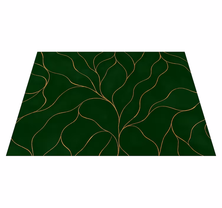 Tappeto vinile camera da letto texture marmo verde e oro - TenStickers