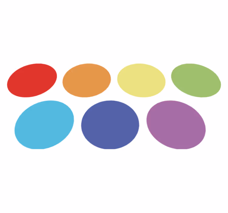 Tappeto vinile geometrico grandi pois arcobaleno - TenStickers