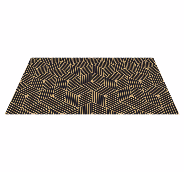 Tappeto vinile geometrico motivo decorativo oro - TenStickers