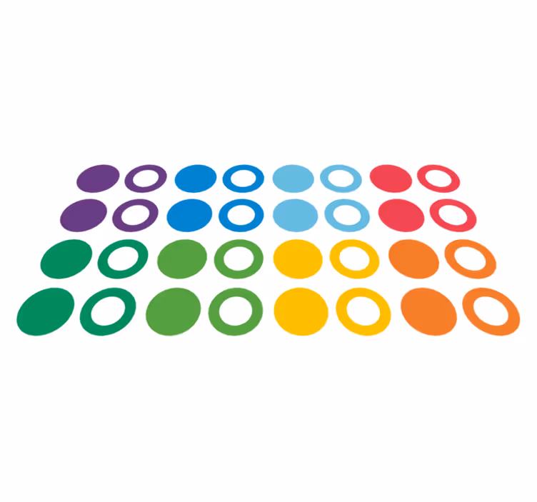Tappeto vinile geometrico cerchi dai colori arcobaleno - TenStickers