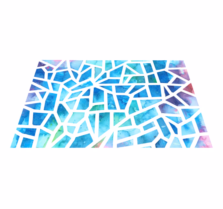 Tappeto vinile geometrico mosaico triangoli acquerello - TenStickers
