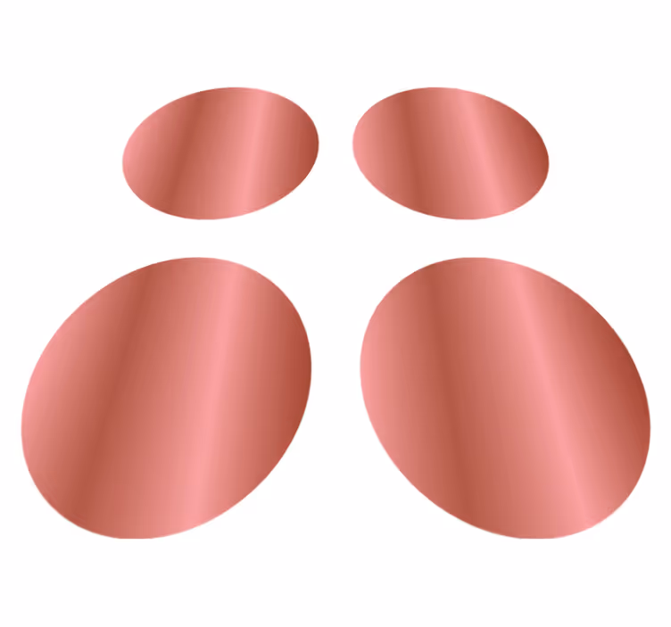 Tappeto vinile geometrico a pois rosa oro - TenStickers