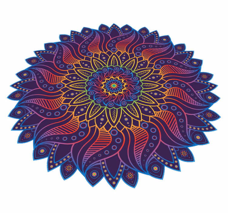 Tappeto vinile geometrico mandala arcobaleno - TenStickers