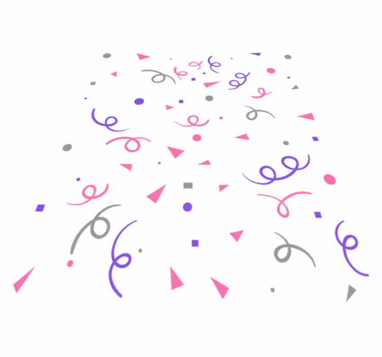 Tappeto vinile geometrico confetti grigio rosa e viola - TenStickers