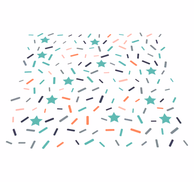 Tappeto vinile geometrico stelle e glitter confetti - TenStickers