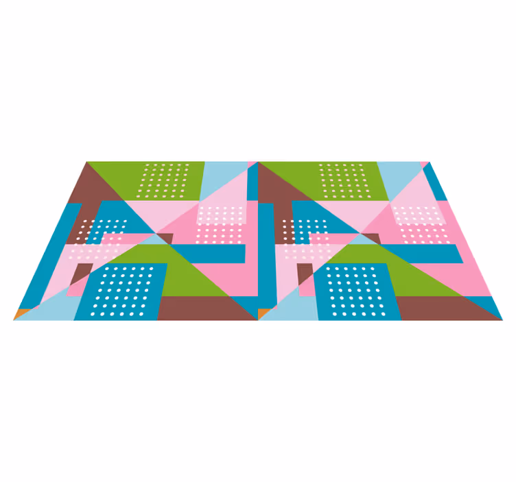 Tappeto vinile geometrico motivo geometrico pastello - TenStickers