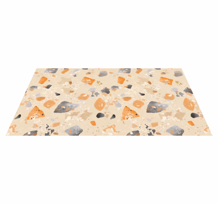 Tappeto vinile geometrico motivo terrazzo monocromatico - TenStickers