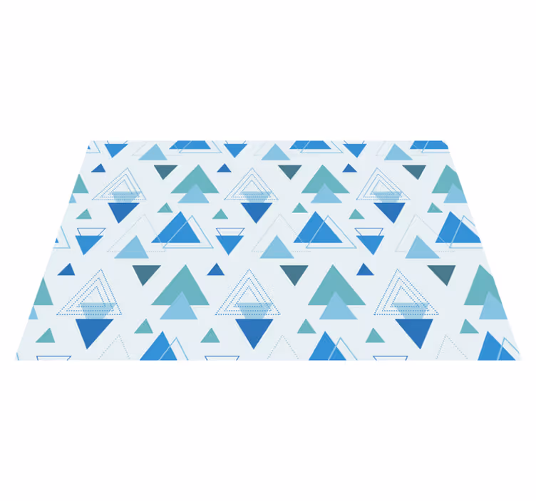 Tappeto vinile geometrico motivo triangoli blu - TenStickers