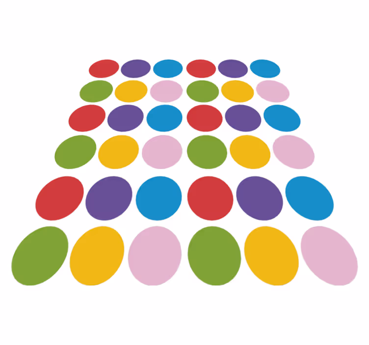 Tappeto vinile geometrico motivo circolare colorato - TenStickers