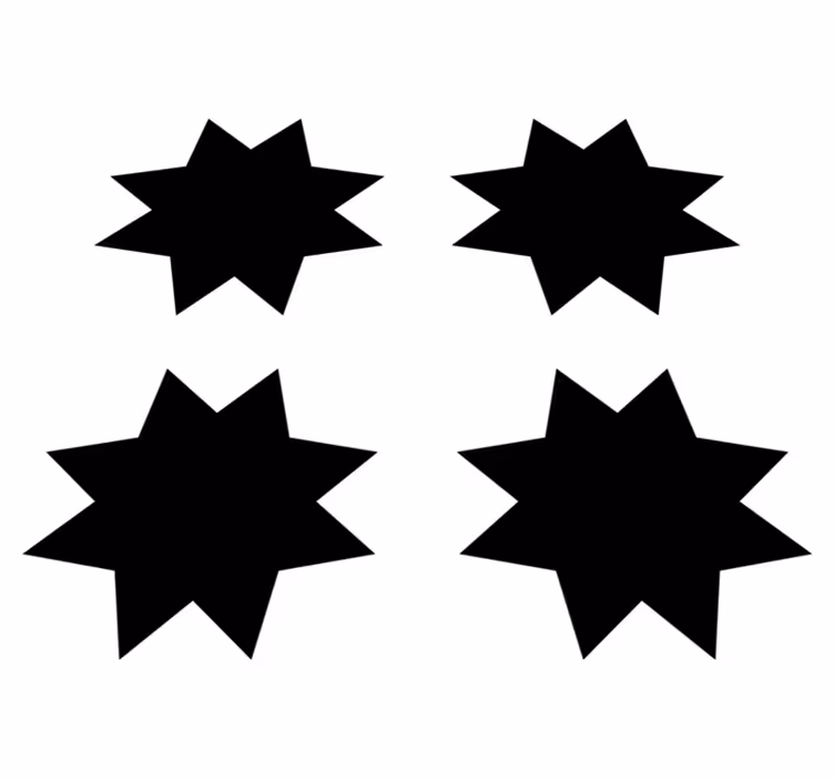 Tappeto vinile geometrico forme stelle nere - TenStickers