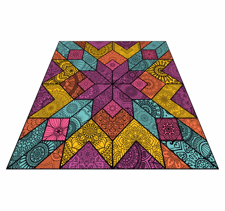 Tappeto vinile geometrico elementi geometrici colorati - TenStickers