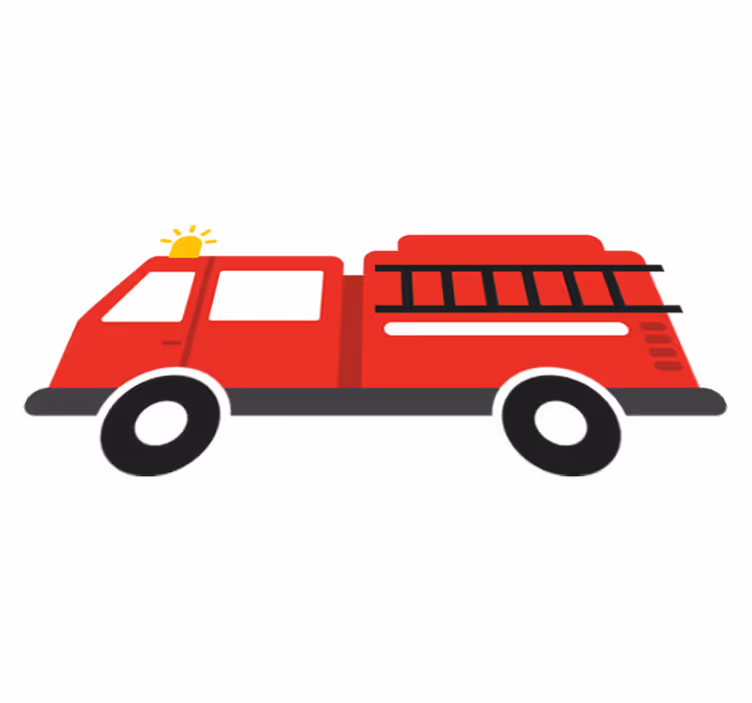 Tappeto vinile per bambini camion dei pompieri - TenStickers