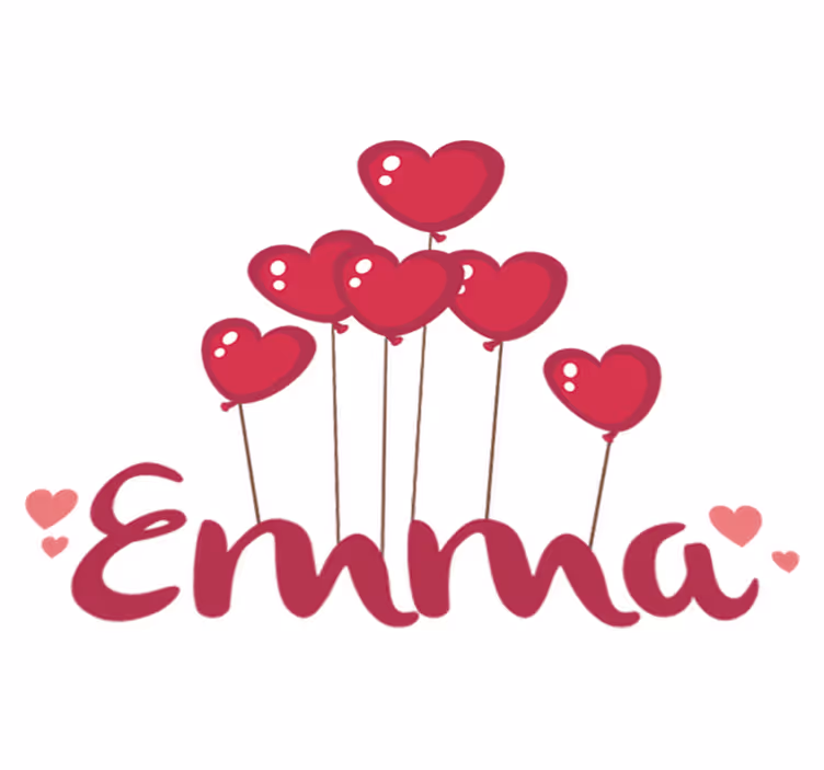 Tappeto vinile per bambini palloni a cuore con nome - TenStickers