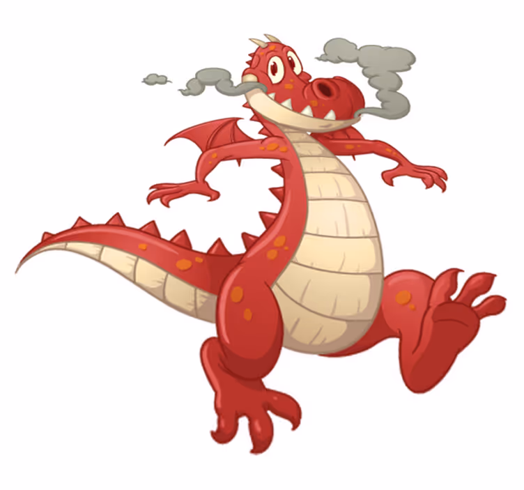 Tappeto vinile per bambini drago rosso - TenStickers