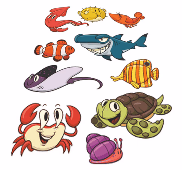 Tappeto vinile per bambini pesci colorati - TenStickers