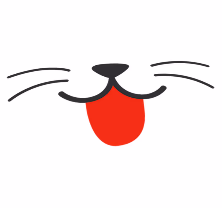 Tappeto vinile per bambini adesivo bocca e naso gatto - TenStickers