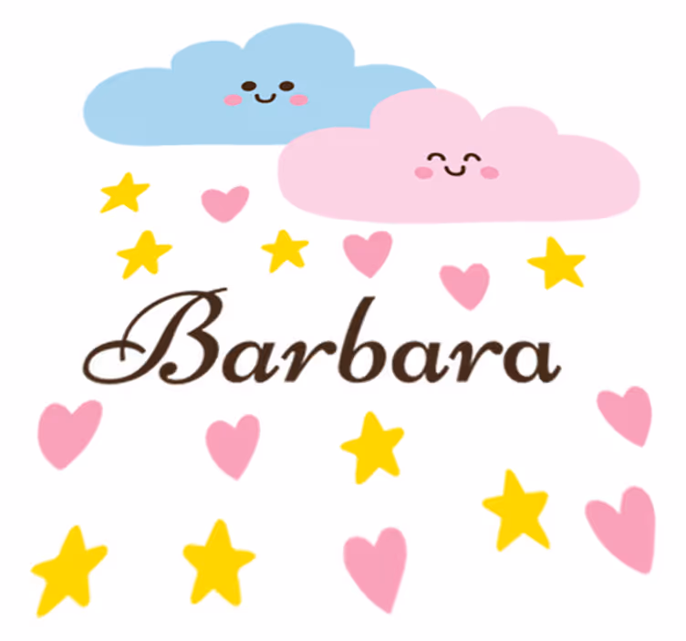 Tappeto vinile per bambini nuvola blu e rosa con nome - TenStickers