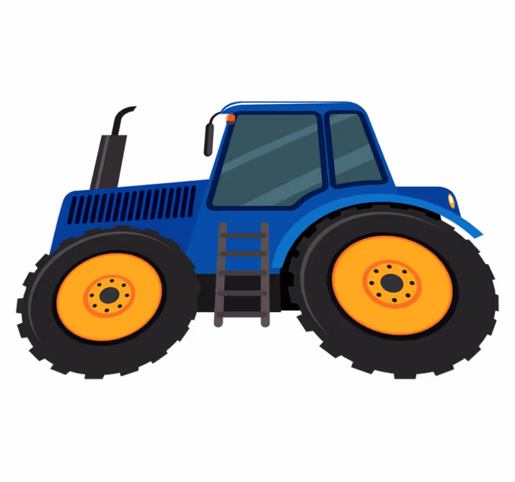 Tappeto vinile per bambini trattore blu - TenStickers