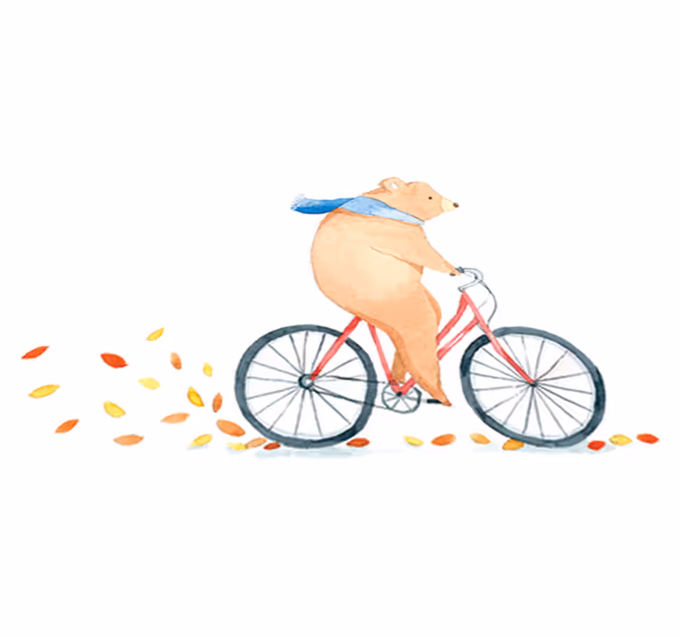 Tappeto vinile per bambini orso in bicicletta - TenStickers