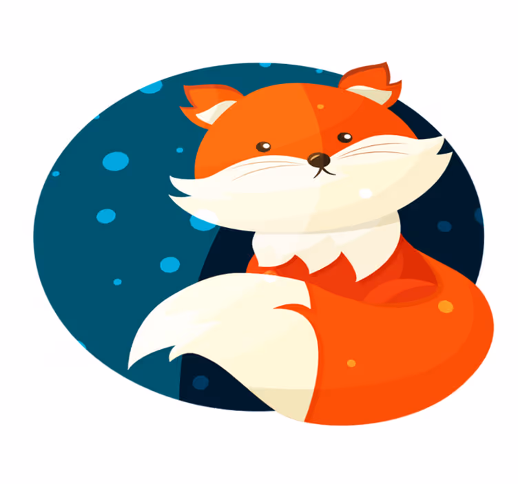 Tappeto vinile per bambini disegno di volpe carina - TenStickers