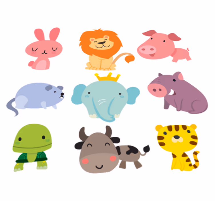 Tappeto vinile per bambini adesivi animali - TenStickers