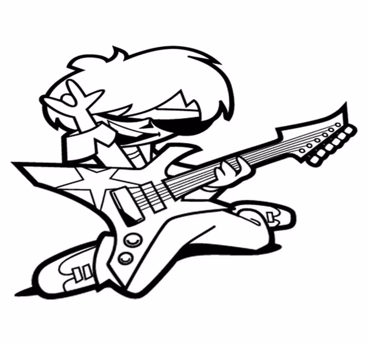 Tappeto vinile per bambini adolescente con chitarra - TenStickers