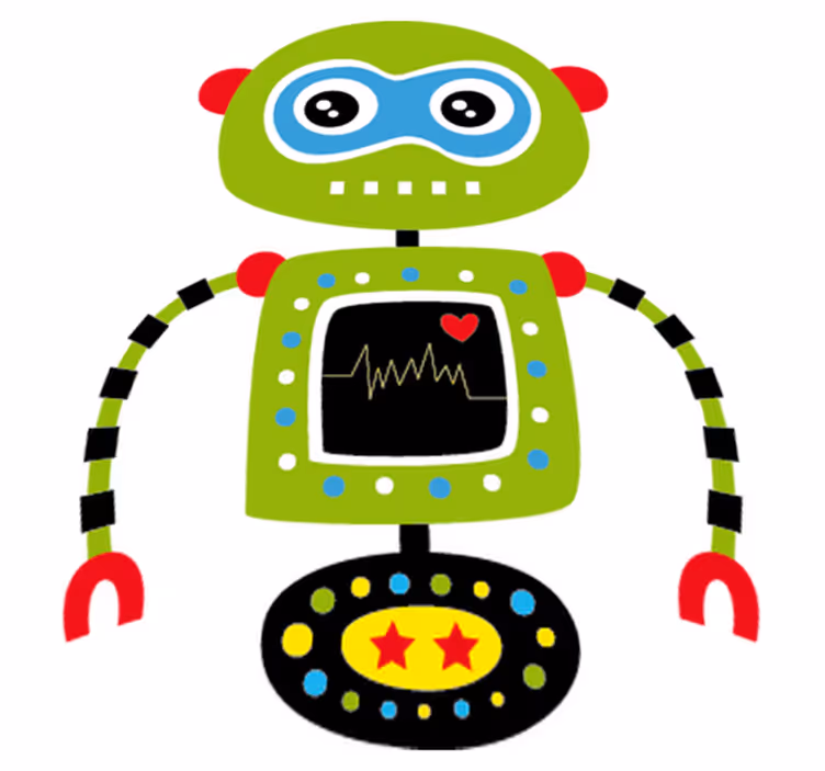 Tappeto vinile per bambini robot verde - TenStickers