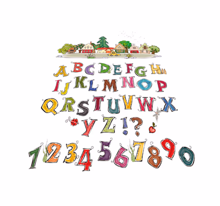 Tappeto vinile per bambini alfabeto e numeri colorati - TenStickers