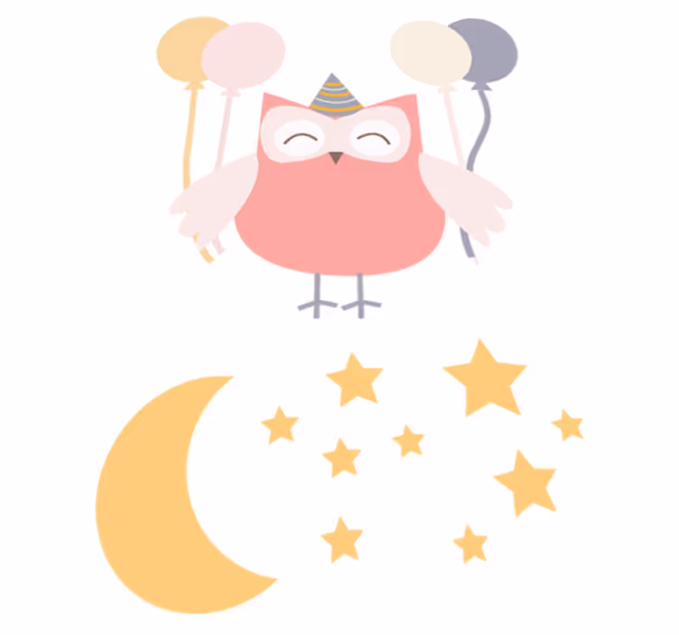 Tappeto vinile per bambini gufo festaiolo - TenStickers