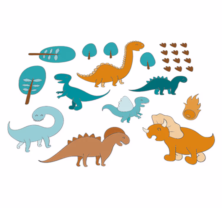 Tappeto vinile per bambini paesaggio giurassico - TenStickers