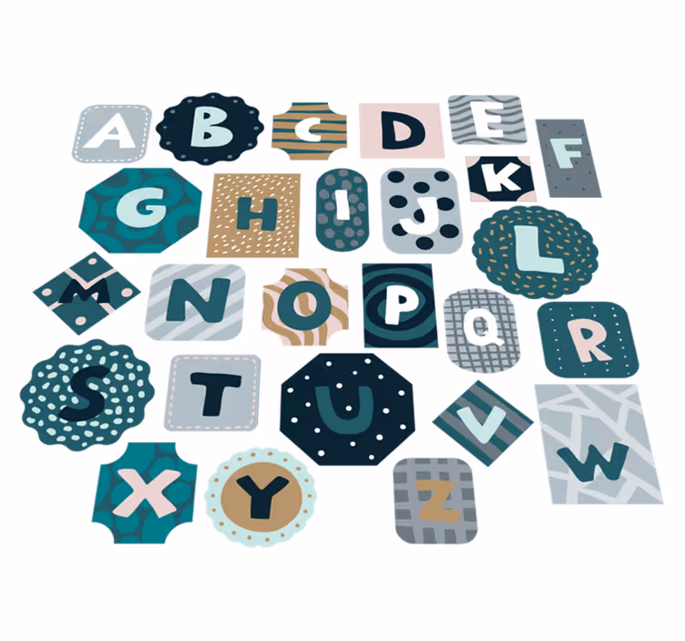 Tappeto vinile per bambini adesivo alfabetico nordico - TenStickers