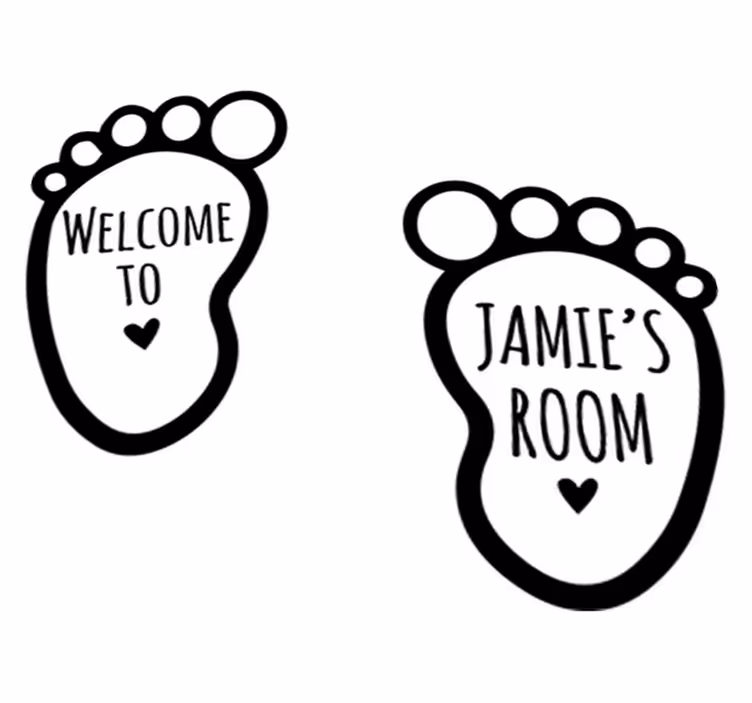 Tappeto vinile per bambini piedi con nome - TenStickers