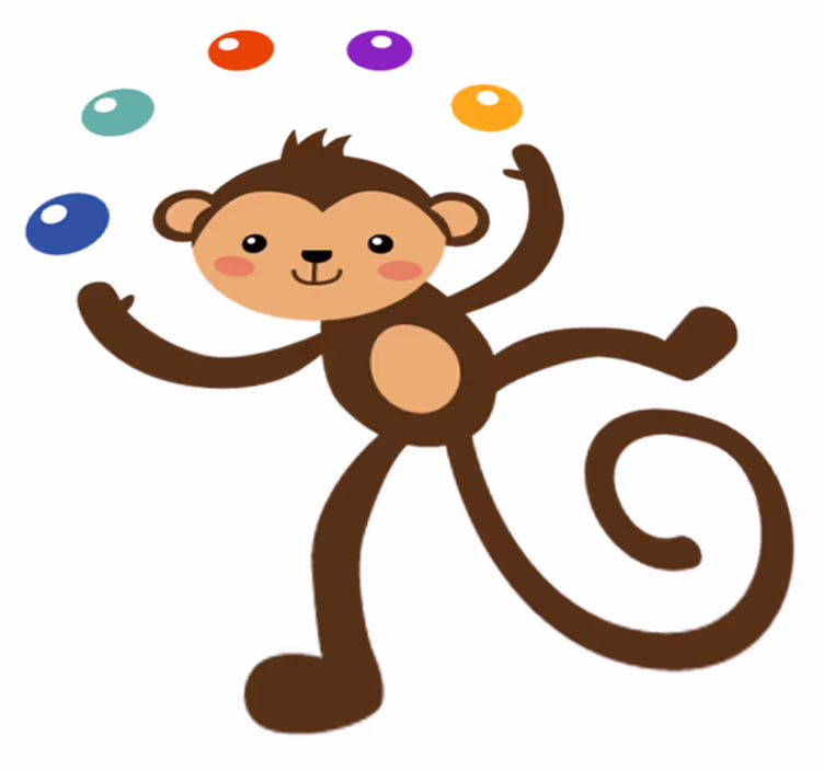 Tappeto vinile per bambini scimmia giocoliera - TenStickers
