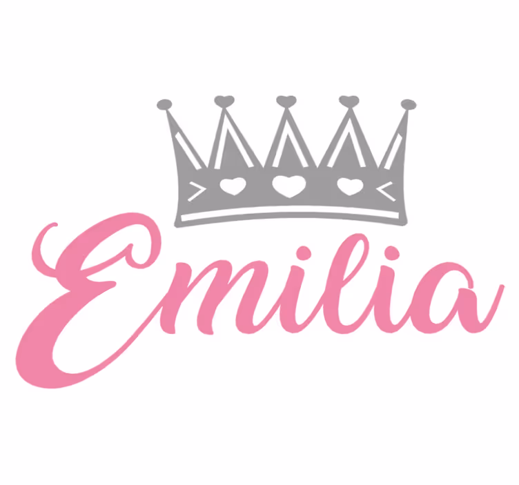 Tappeto vinile per bambini corona argentata con nome rosa - TenStickers