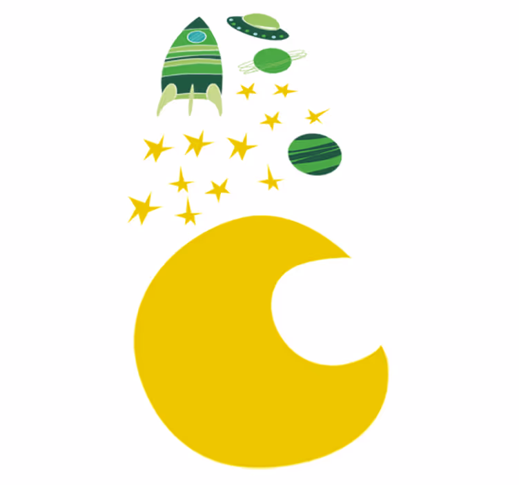 Tappeto vinile per bambini adesivi spaziali verdi - TenStickers