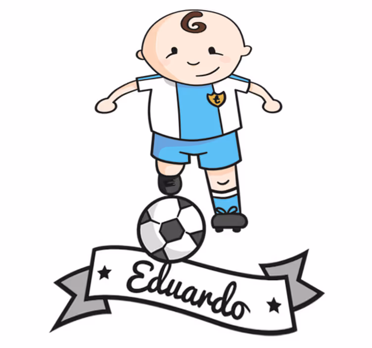 Tappeto vinile per bambini calciatore con nome - TenStickers
