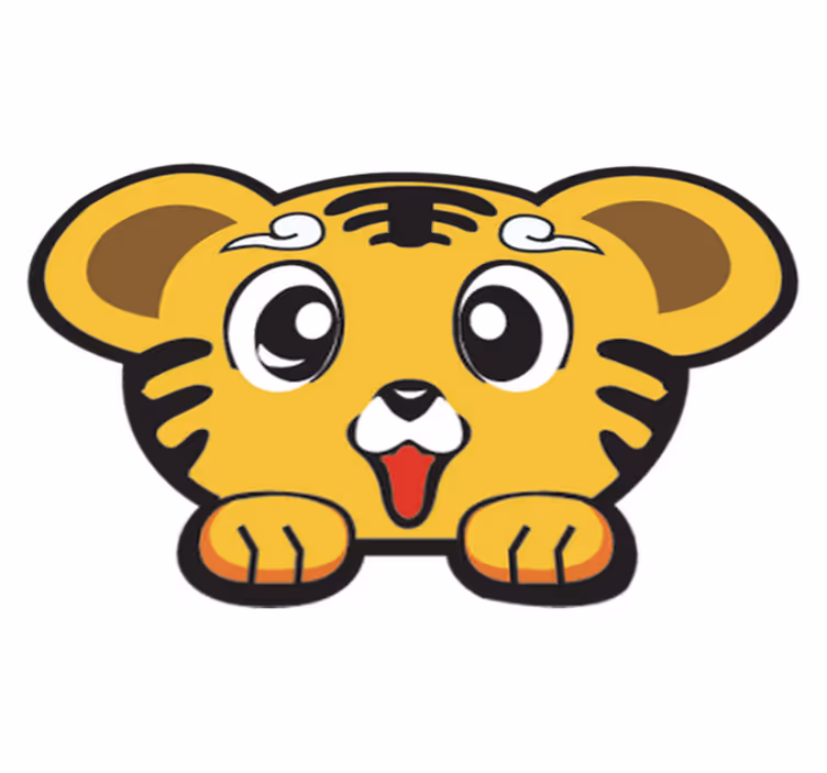 Tappeto vinile per bambini tigre felice baby - TenStickers