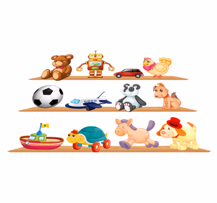Tappeto vinile per bambini con scaffali e giocattoli - TenStickers