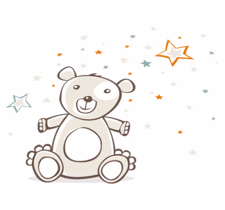 Tappeto vinile per bambini orsetto con stelle - TenStickers