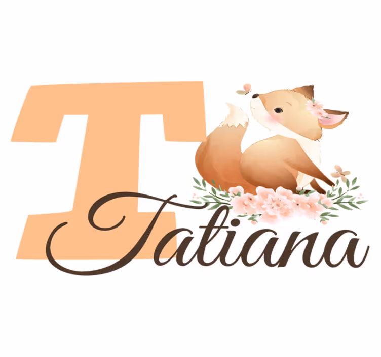 Tappeto vinile per bambini volpe con nome - TenStickers