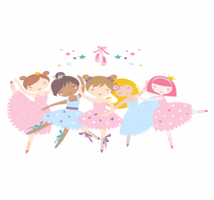 Tappeto vinile per bambini illustrazione stelle balletto - TenStickers
