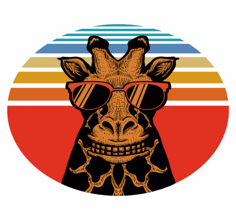 Tappeto vinile camera da letto giraffa hipster - TenStickers