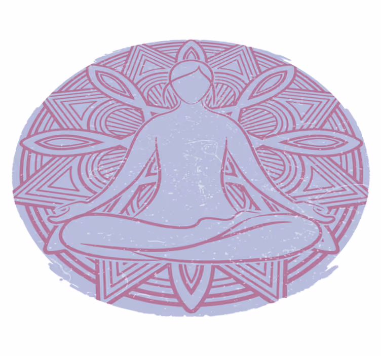 Tappeto vinile camera da letto fiore di loto yoga - TenStickers